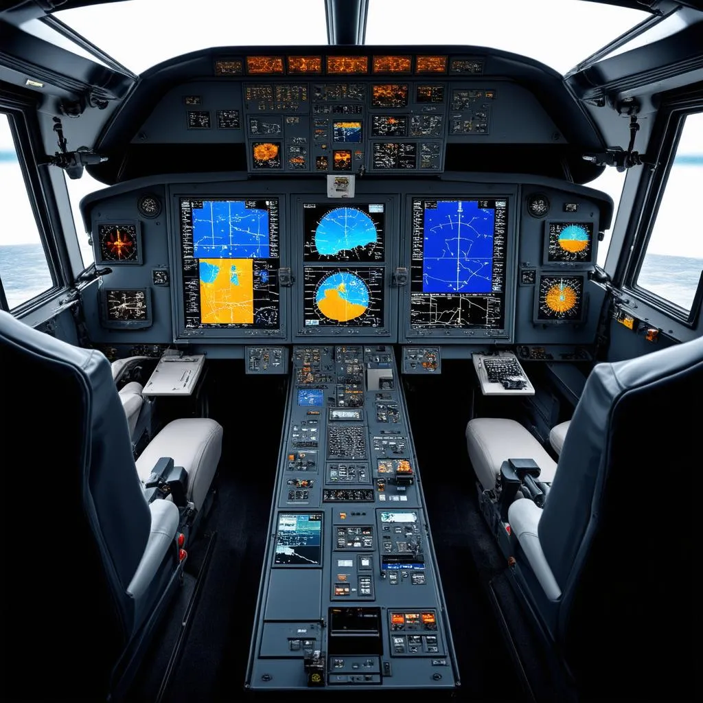 Modernes Flugzeugcockpit