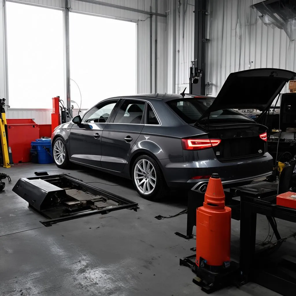 Audi A3 Reparatur in einer Werkstatt