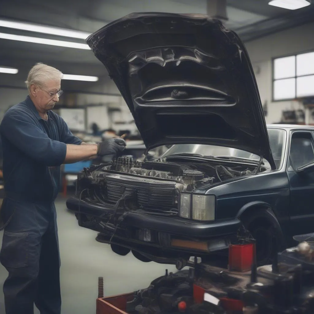 Car Mechanic Working