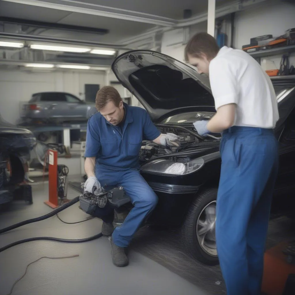 Automechaniker bei der Arbeit