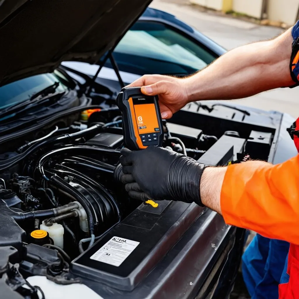 Automechaniker Diagnosegerät