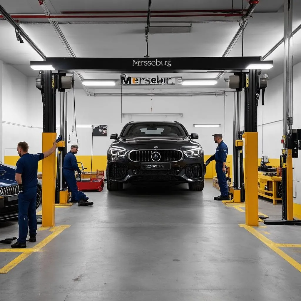 Officina auto moderna a Merseburg