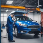 Reparatur eines Ford Focus Steuergeräts in einer Werkstatt