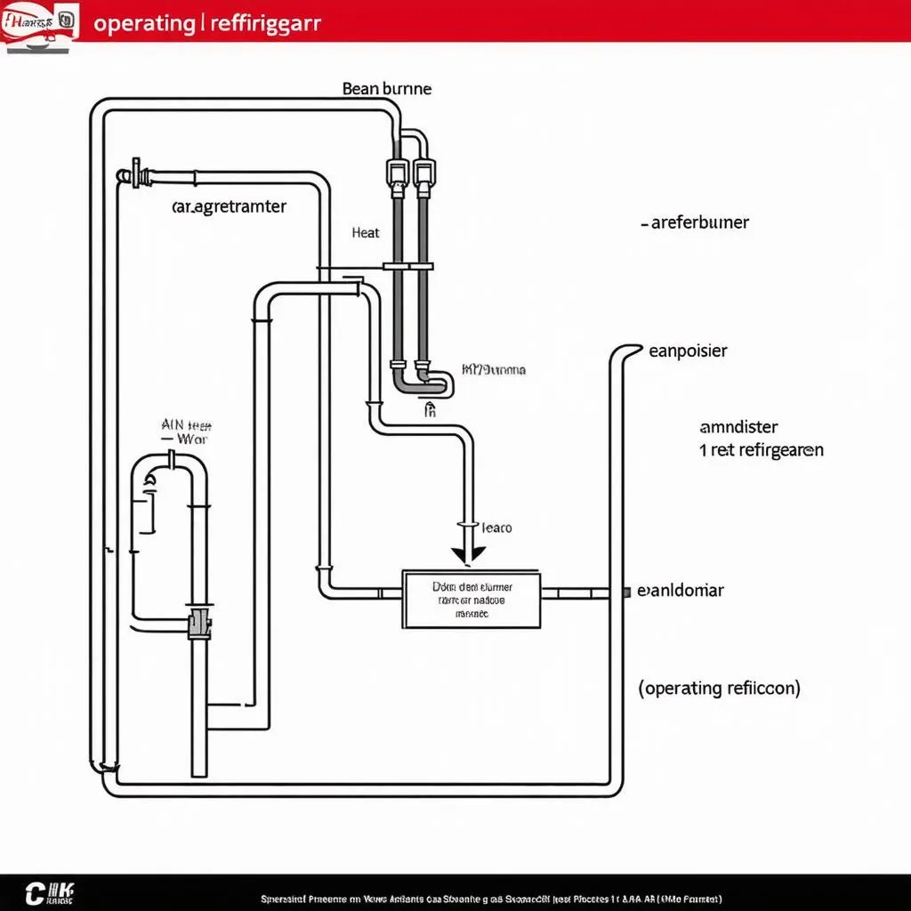 Schéma du fonctionnement d'un réfrigérateur à gaz