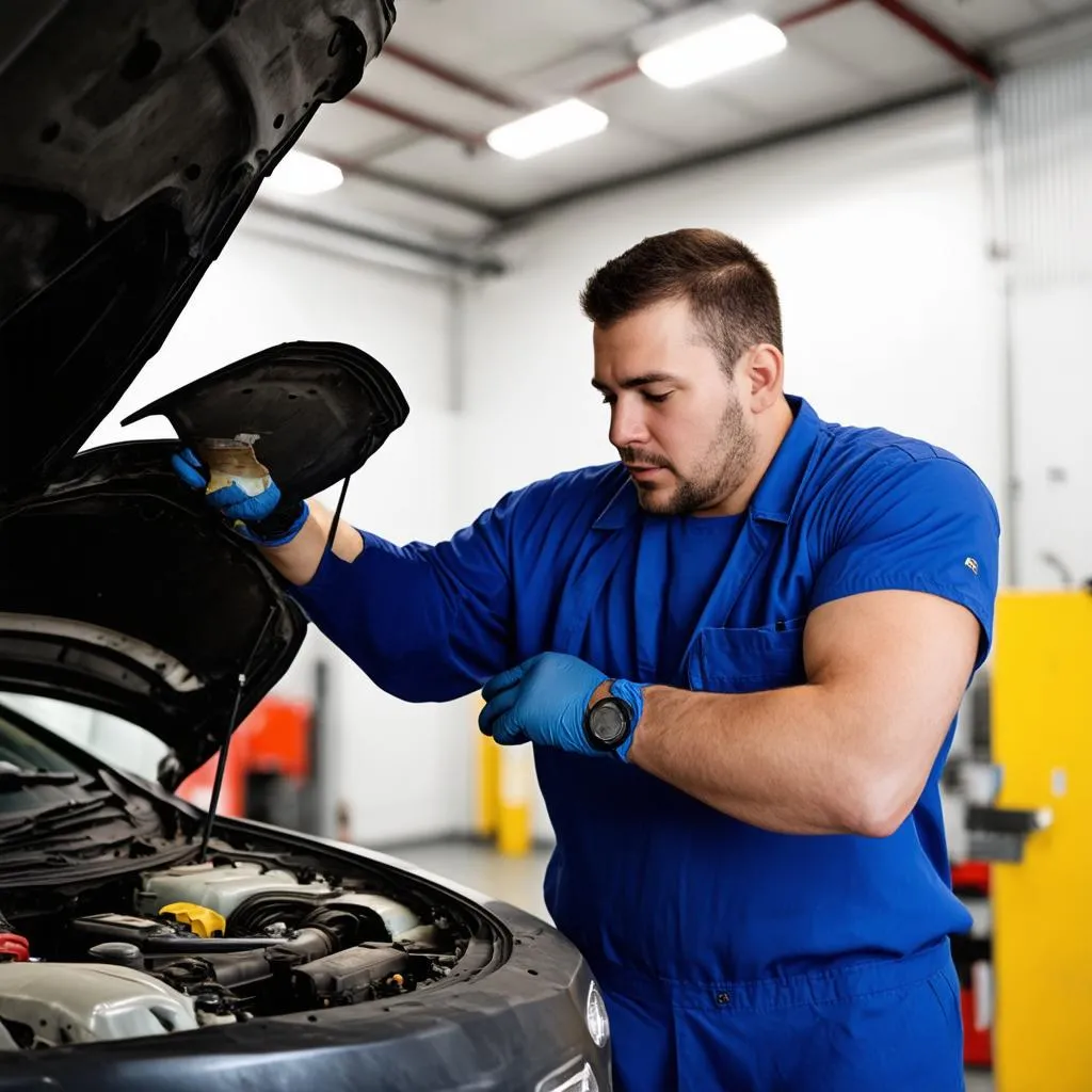 KFZ-Mechaniker bei der Arbeit