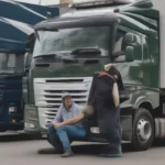 LKW Fahrer am Steuer