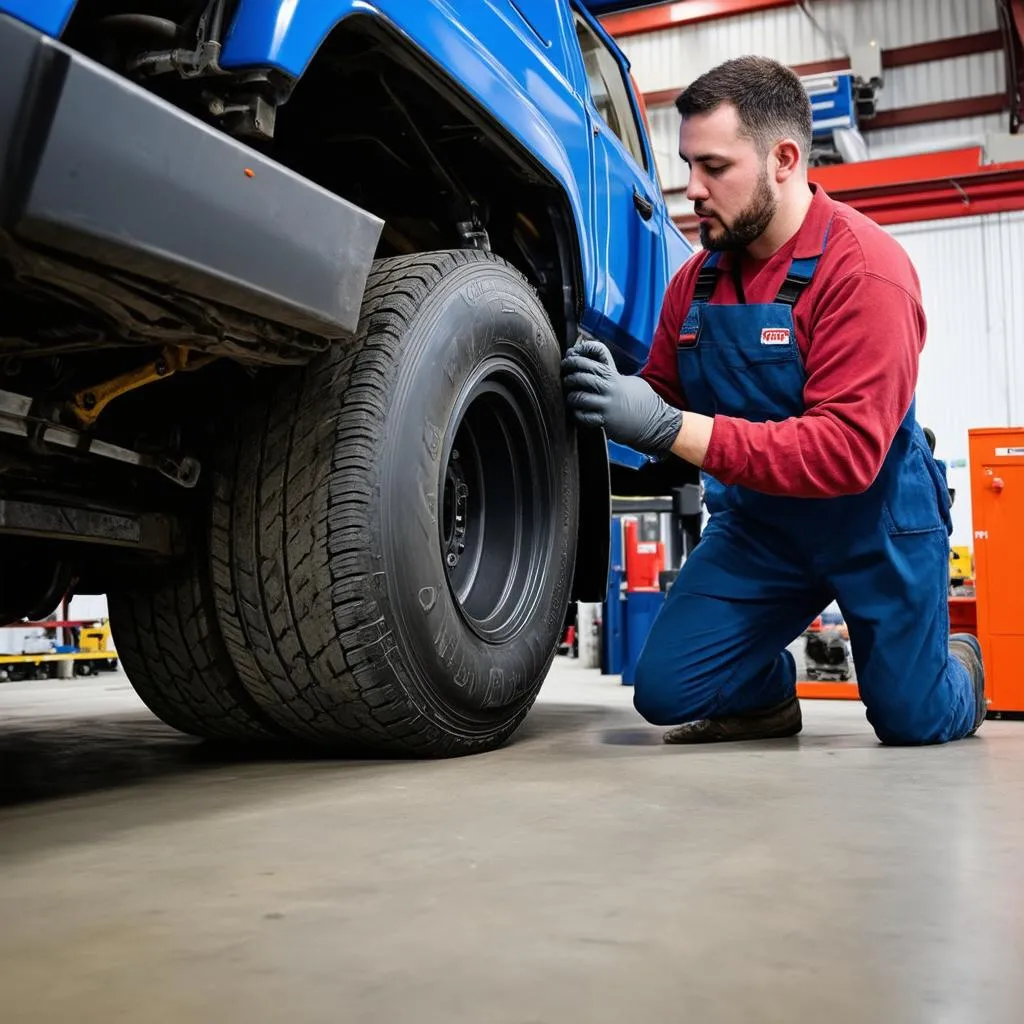 Officina per la riparazione di camion