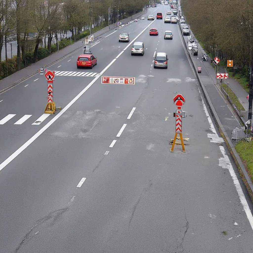 Leitpfosten an der Strasse