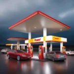 Shell Tankstelle mit V-Power Zapfsäule