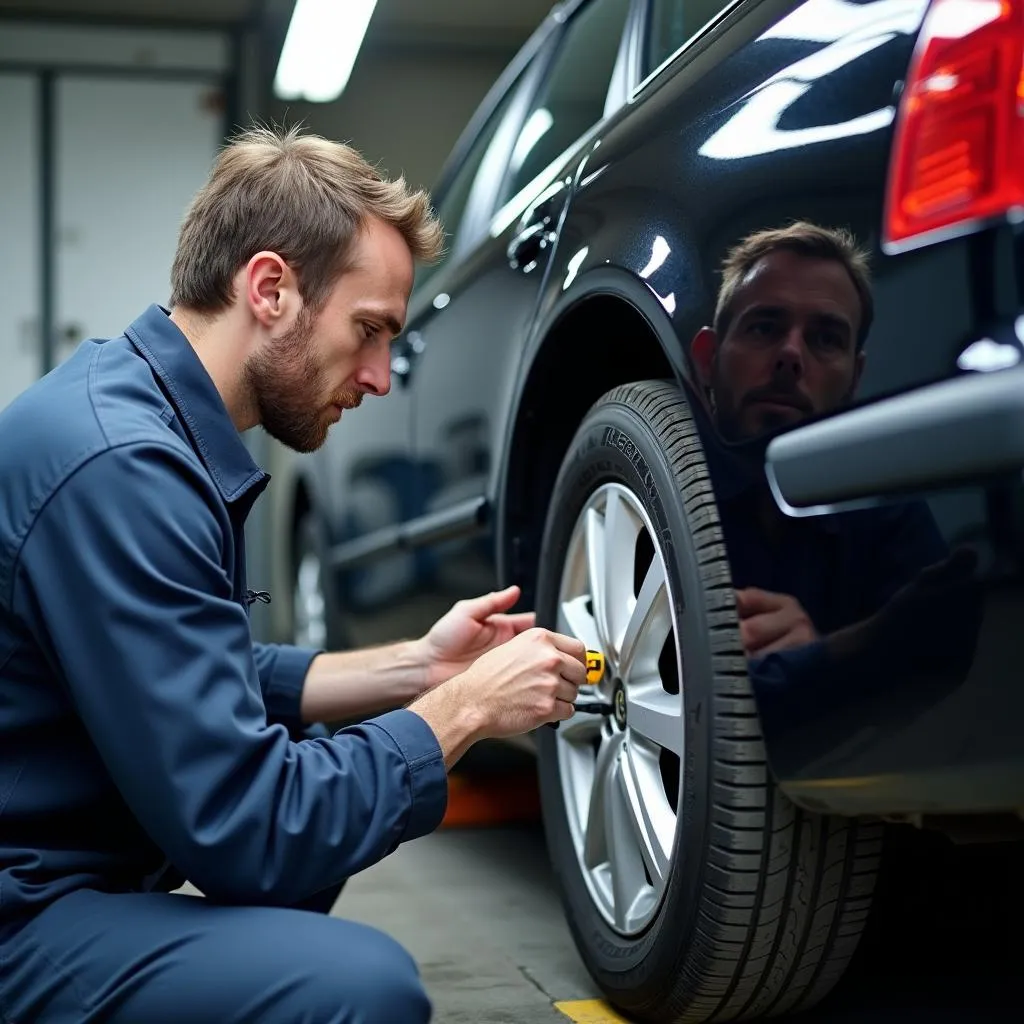 Professionelle Achsvermessung in einer Werkstatt in Essen