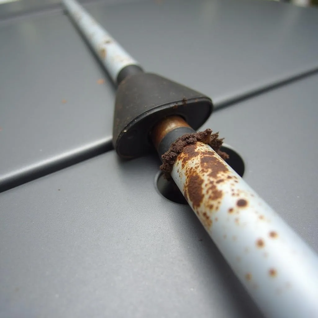 Antennenfuß mit Korrosion