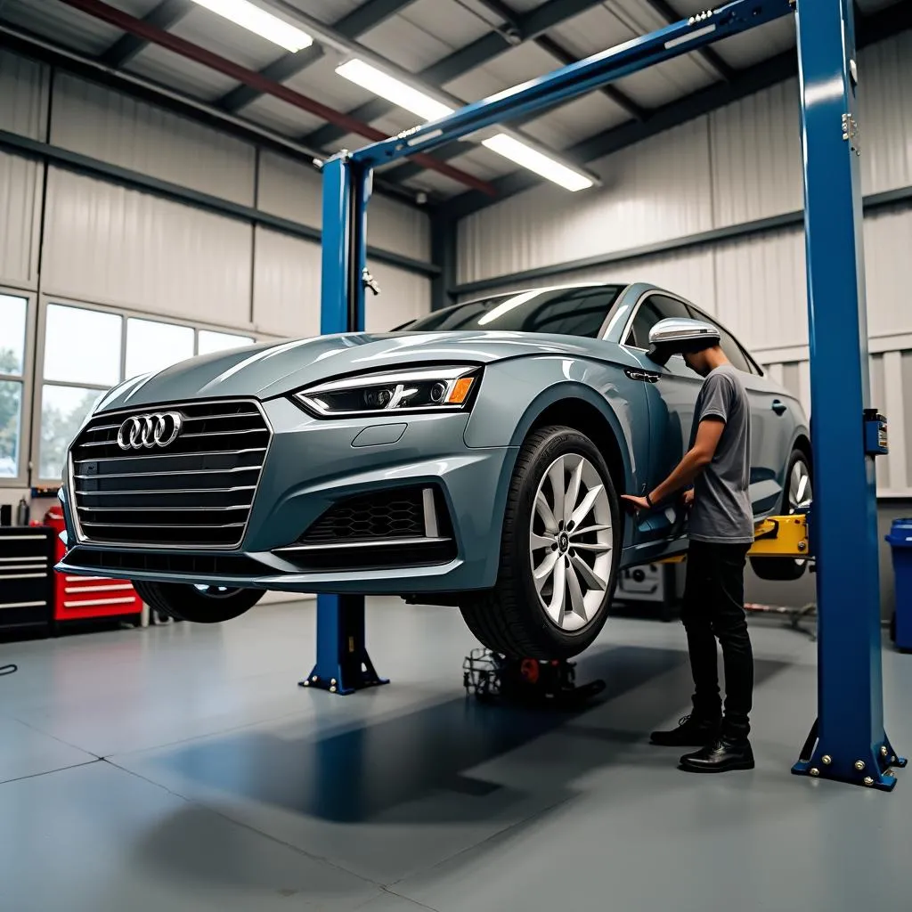 אודי A5 2.0 TDI על ליפט במוסך
