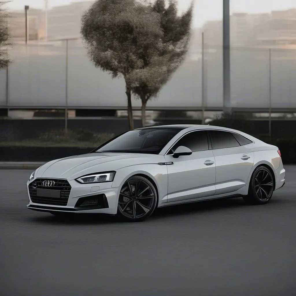 Audi A5 with 19 inch wheels parked in a lot