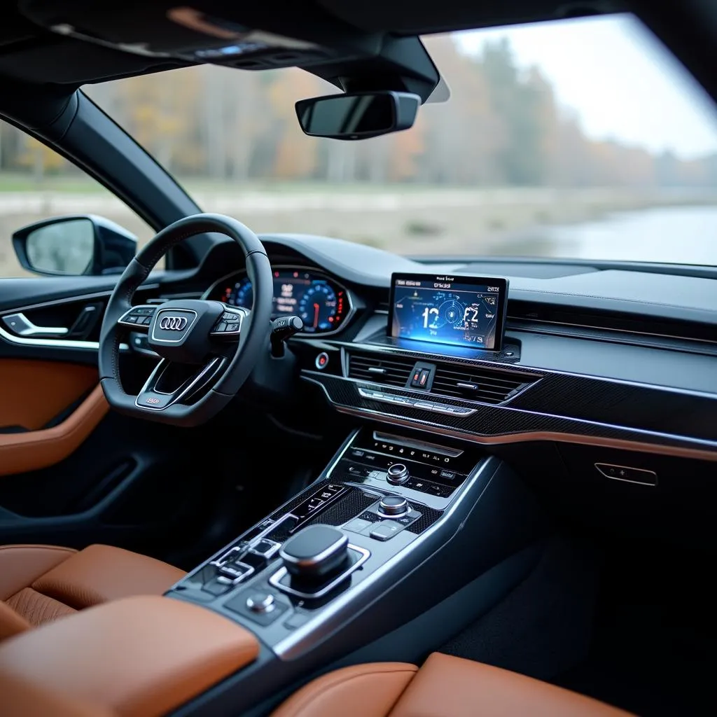 Interni e cockpit digitale dell'Audi A6 e-tron Avant