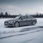 Audi A6 mit 19 Zoll Winterreifen im Schnee