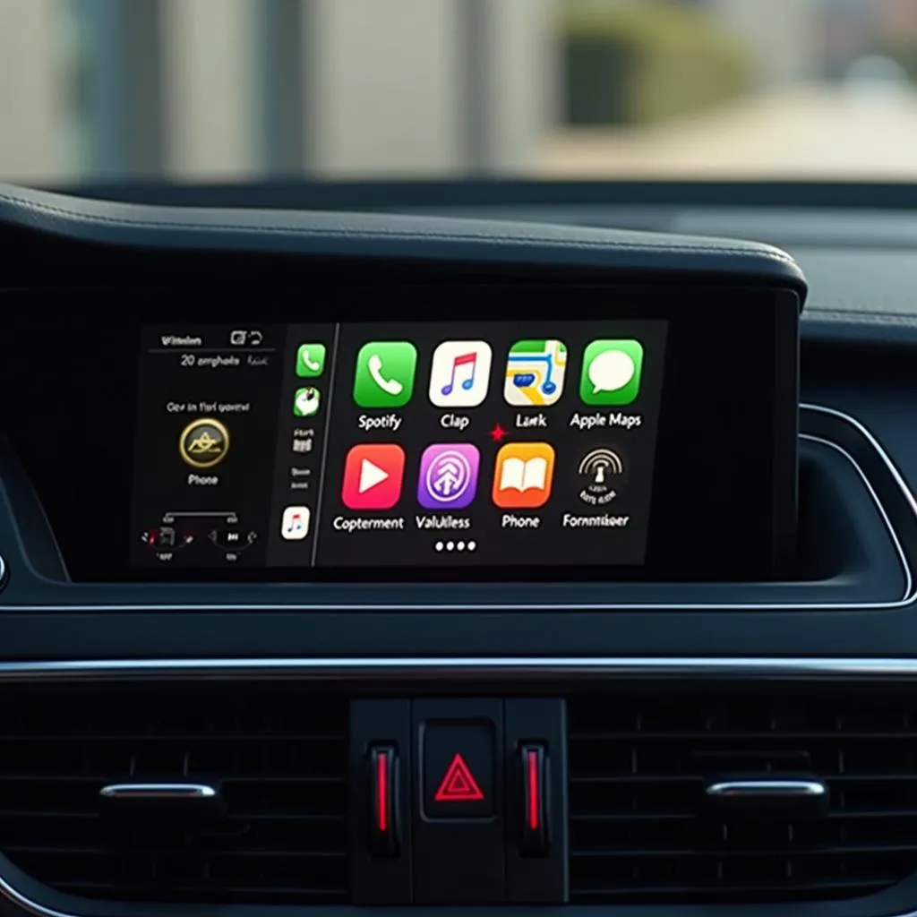 Audi MMI Display mit Apple CarPlay Verbindung