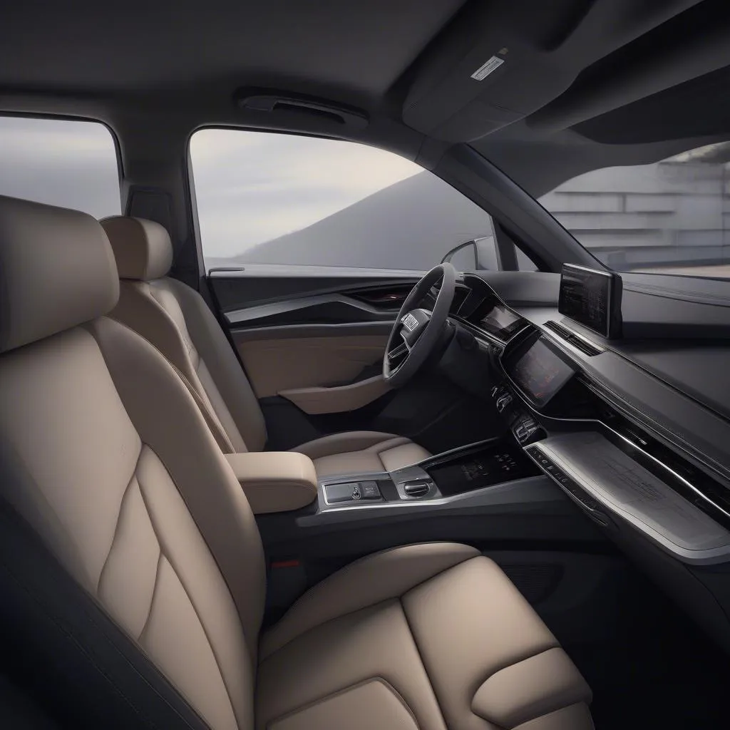 Modern interior of the 2024 Audi Q4 e-tron