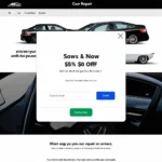 Auto Reparatur Website Popup