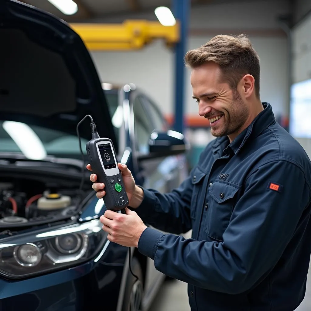 Automechaniker Diagnosegerät Laptop