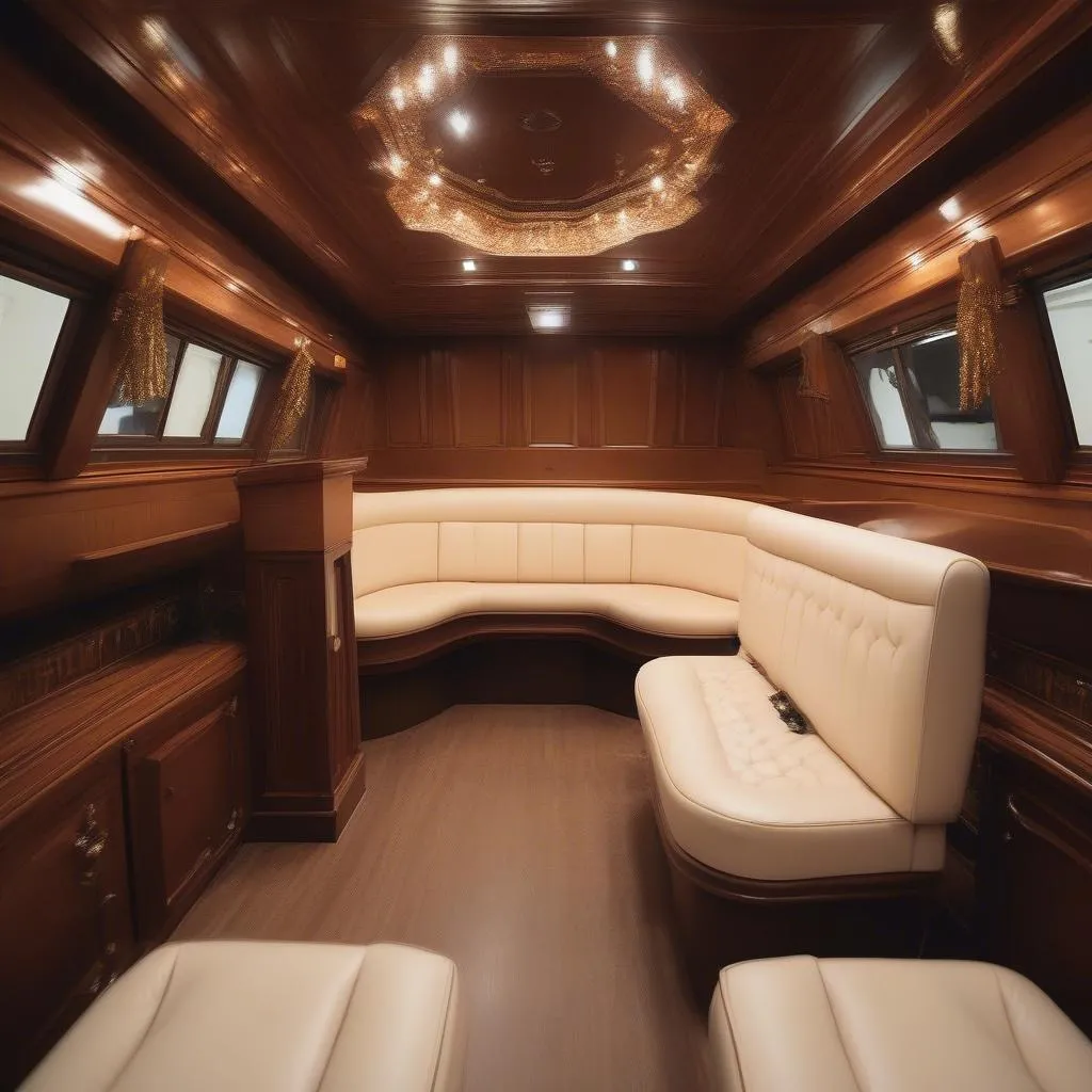 Intérieur d'un corbillard