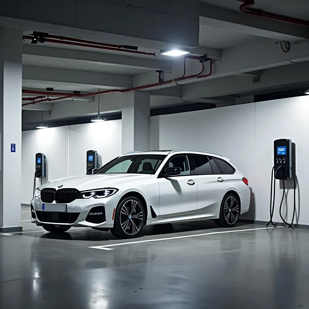 BMW 330e xDrive Touring am Ladepunkt