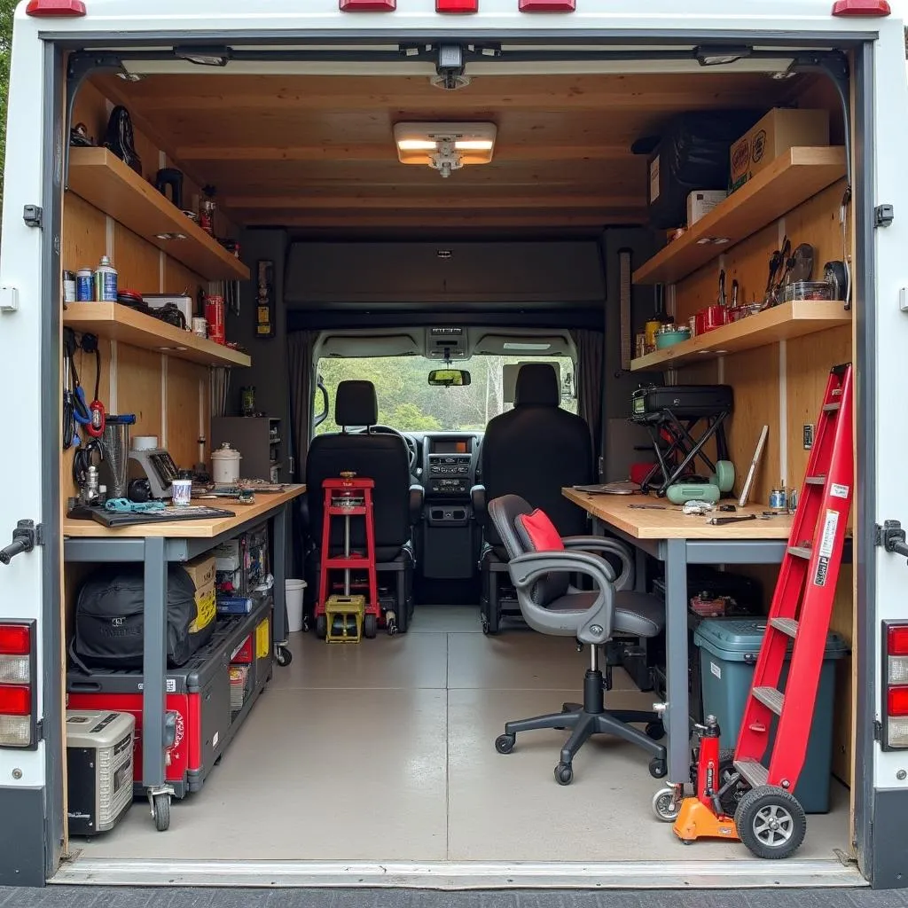 Werkstatt-Ausstattung in einer Camper Garage