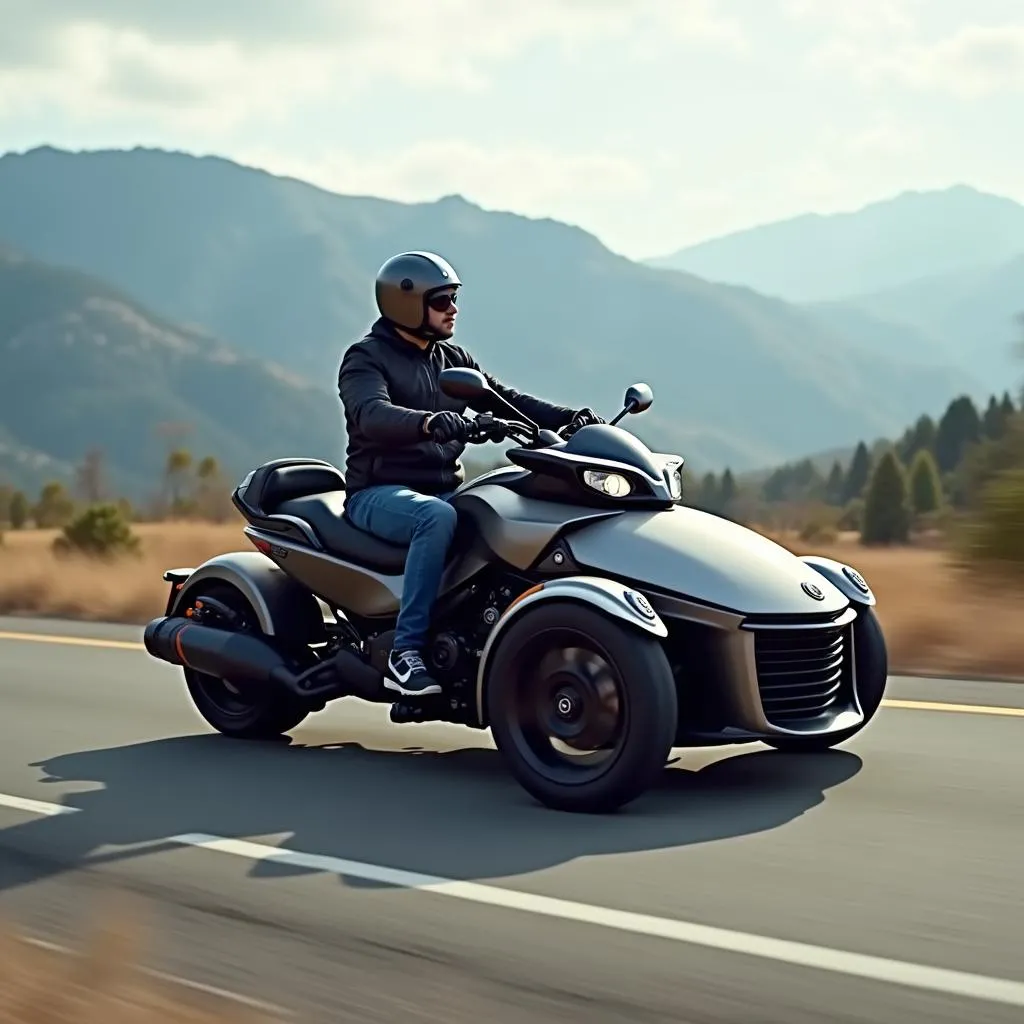 Can-Am Spyder em uma estrada