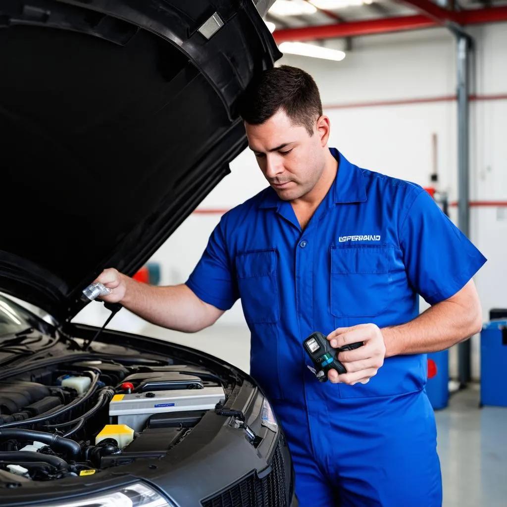 Checking car engine