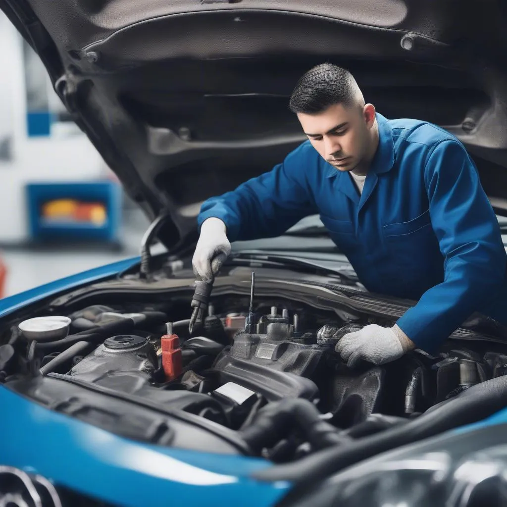 Car Mechanic Working