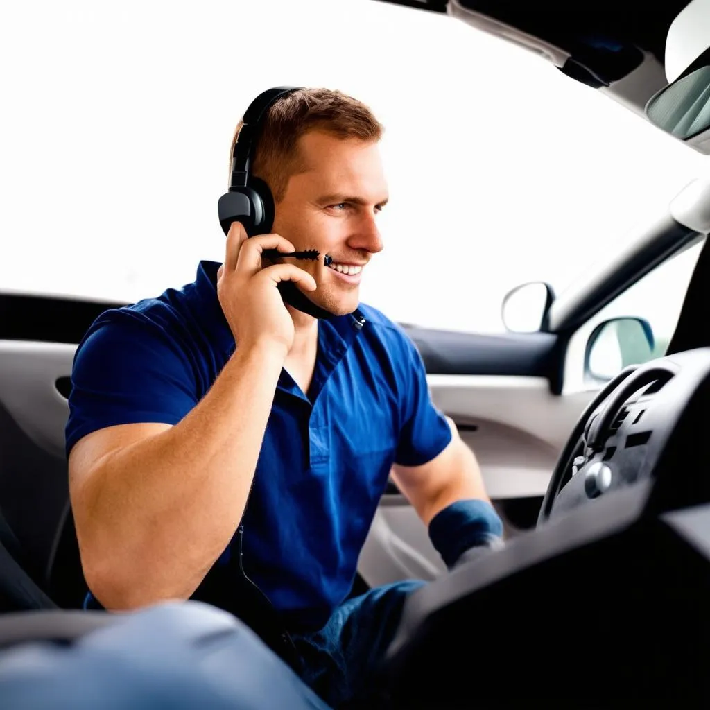 Auto Reparatur Experte am Telefon