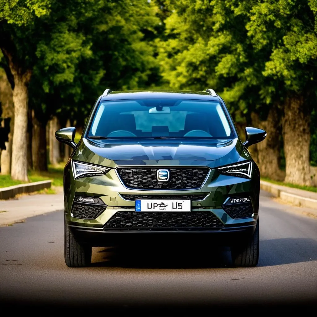 Cupra Ateca Dark Camouflage Metallic Frontansicht