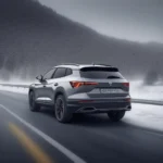 Cupra Formentor mit Winterrädern auf verschneiter Straße