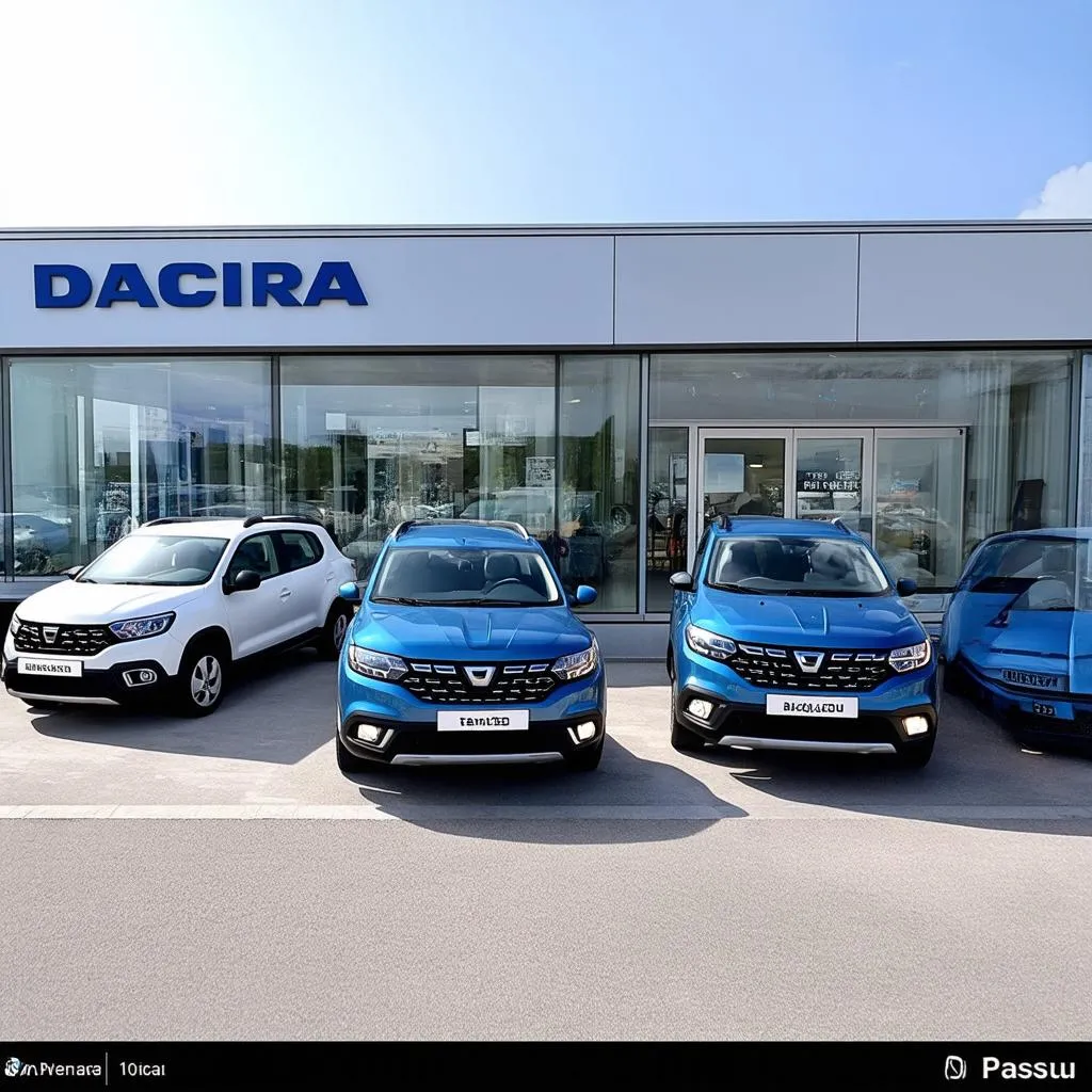 Exterior view of a Dacia car dealership in Passau