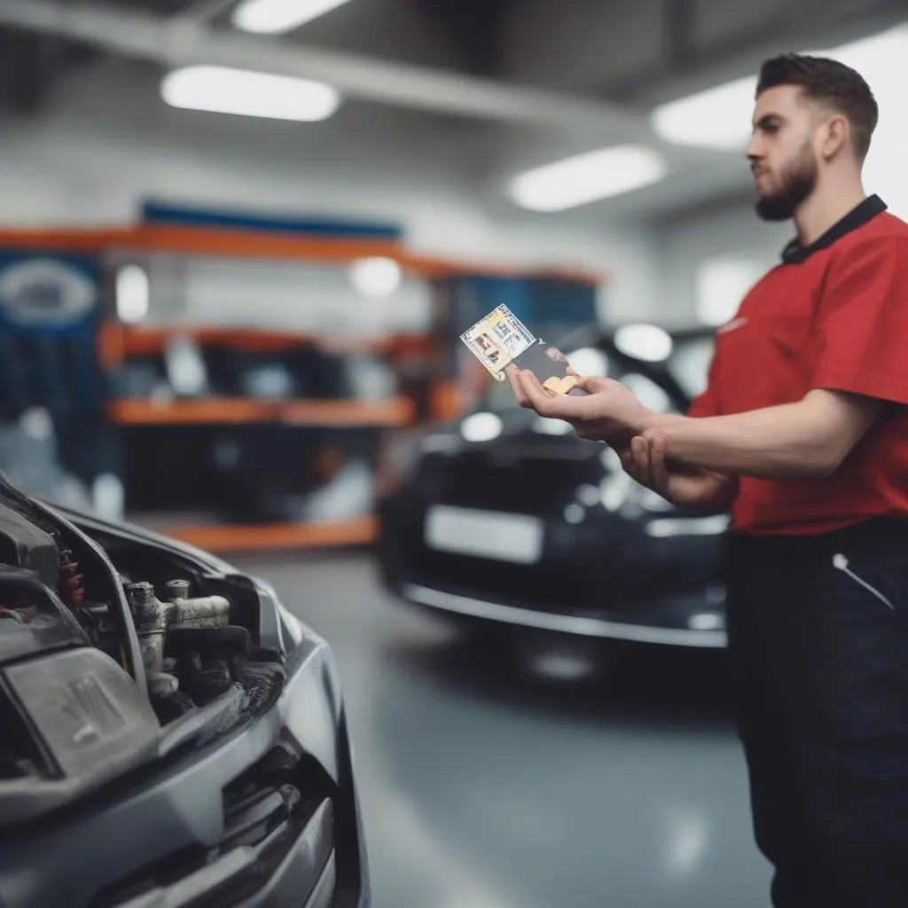 Dkv Flottenkarte in einer Autowerkstatt