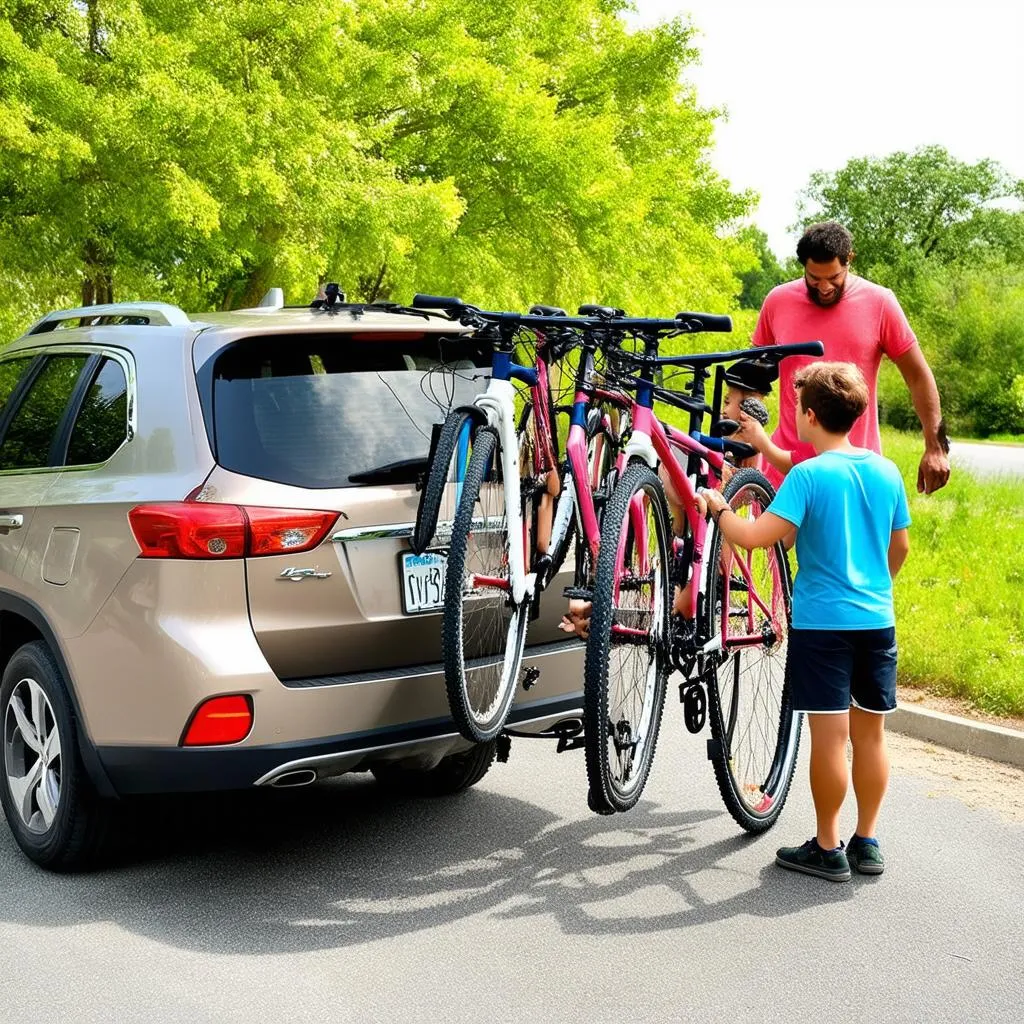 Fahrradträger Anhängerkupplung 4 Fahrräder Familie