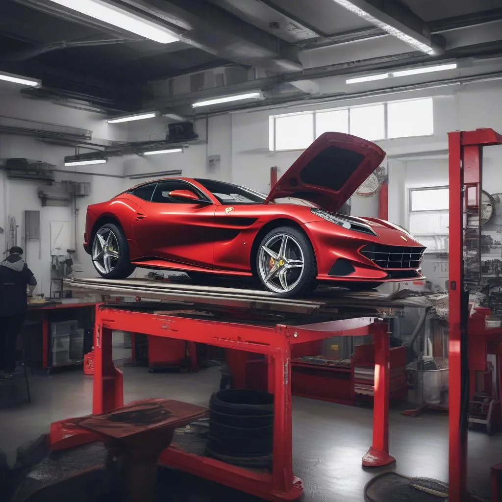 Ferrari Portofino in der Werkstatt