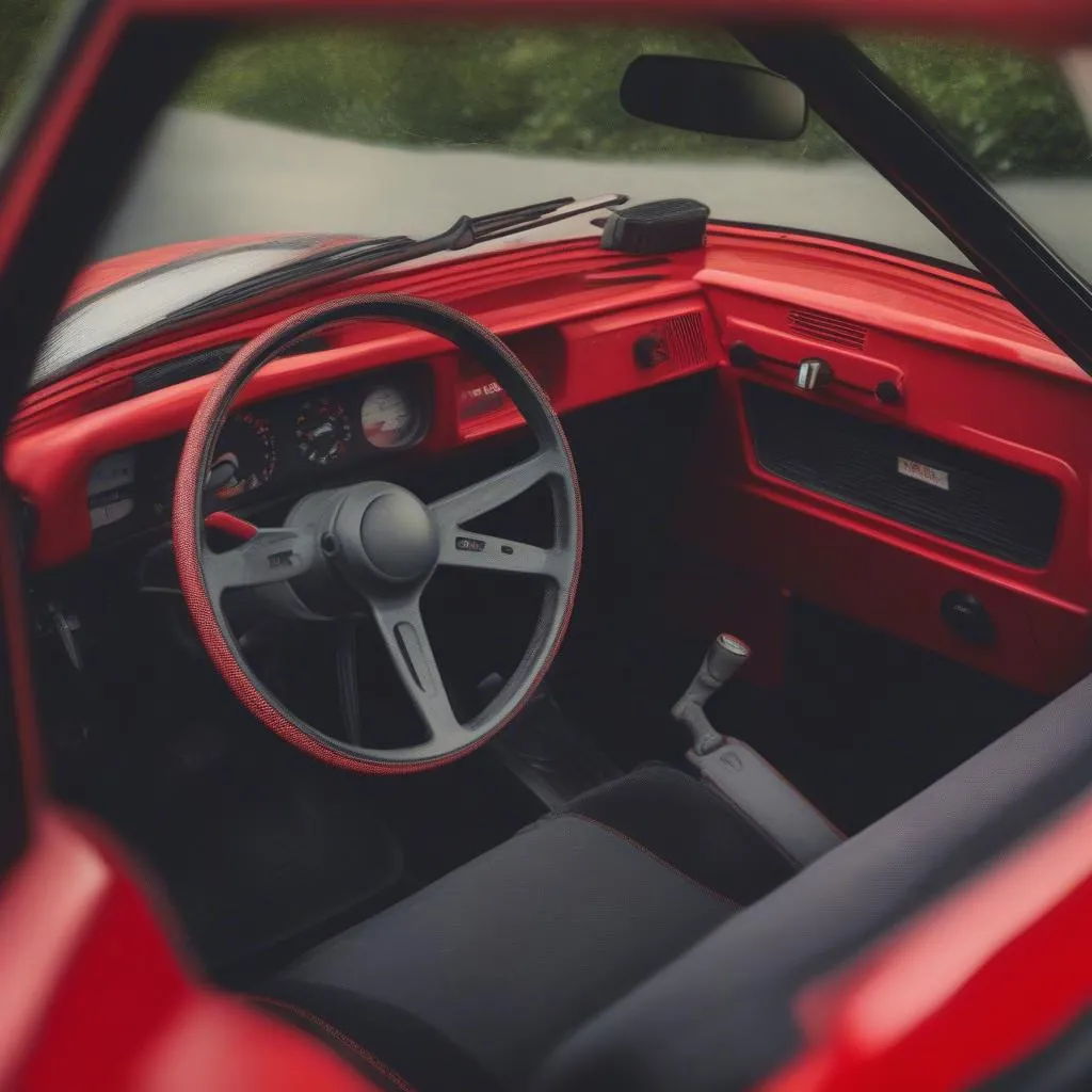 Interieur van de Fiat 127 Sport Abarth