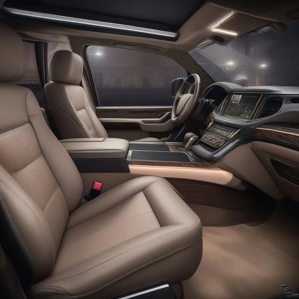 Luxe interieur van een gepantserde SUV