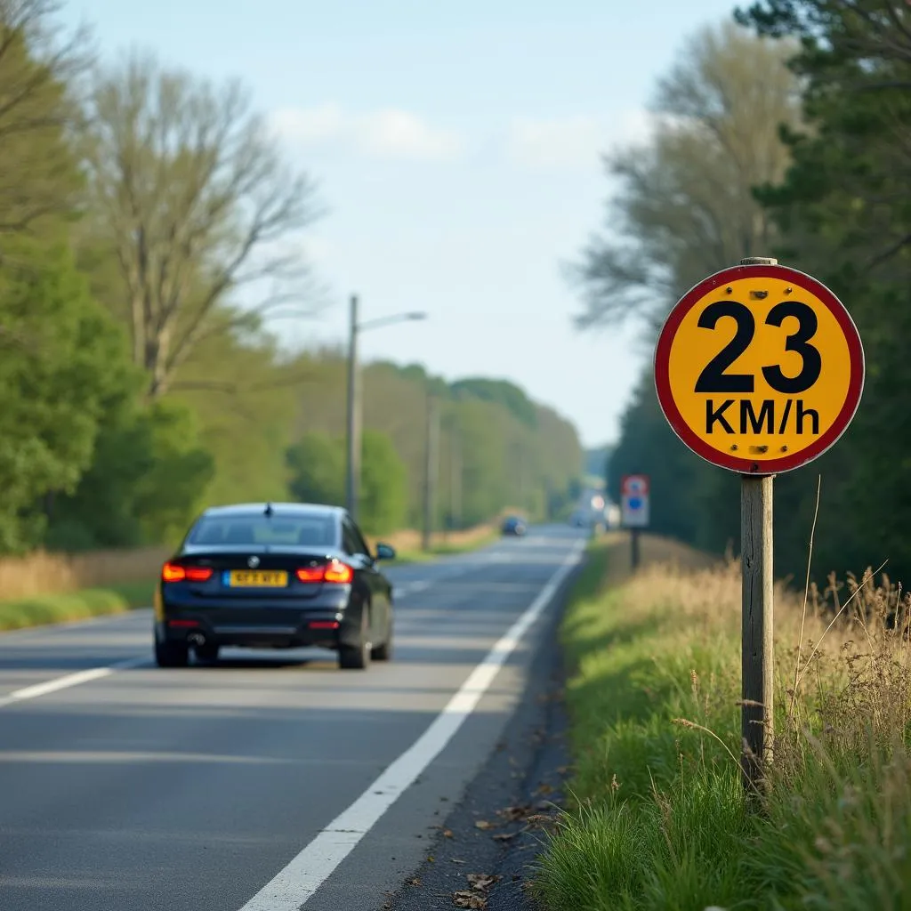 Geschwindigkeitsüberschreitung auf Landstraße