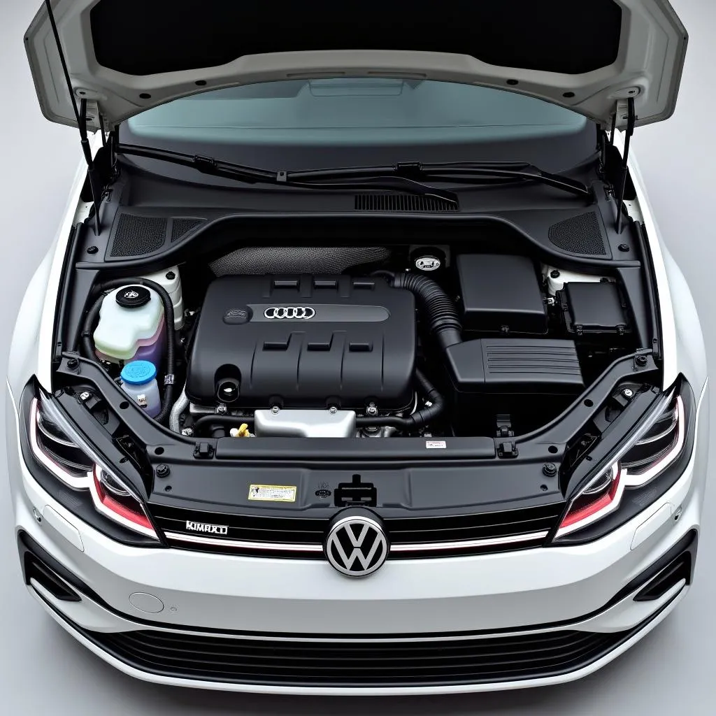 Motorraum eines Volkswagen Golf Comfortline