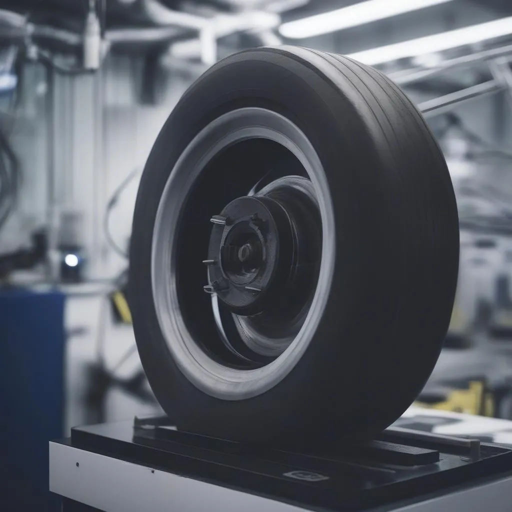 Goodyear Eagle F1 Reifen wird auf einem Prüfstand getestet