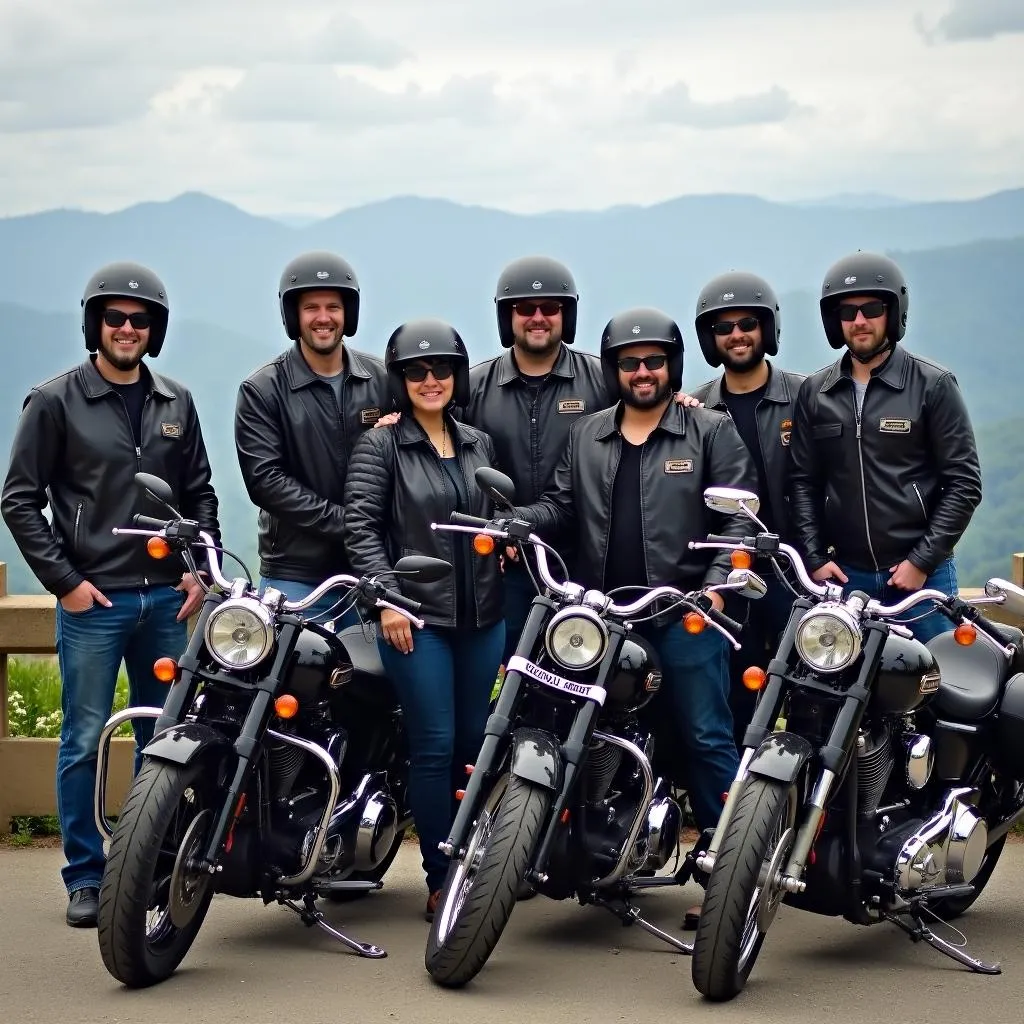 Gruppe von Harley Davidson Fahrern