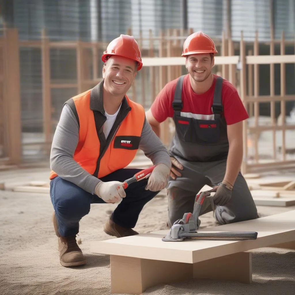 Hilti Verkäufer auf der Baustelle