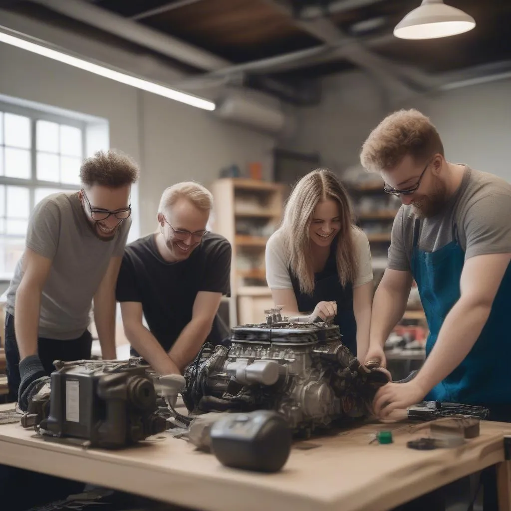 Gemeinschaft in der Hobbywerkstatt Offenbach