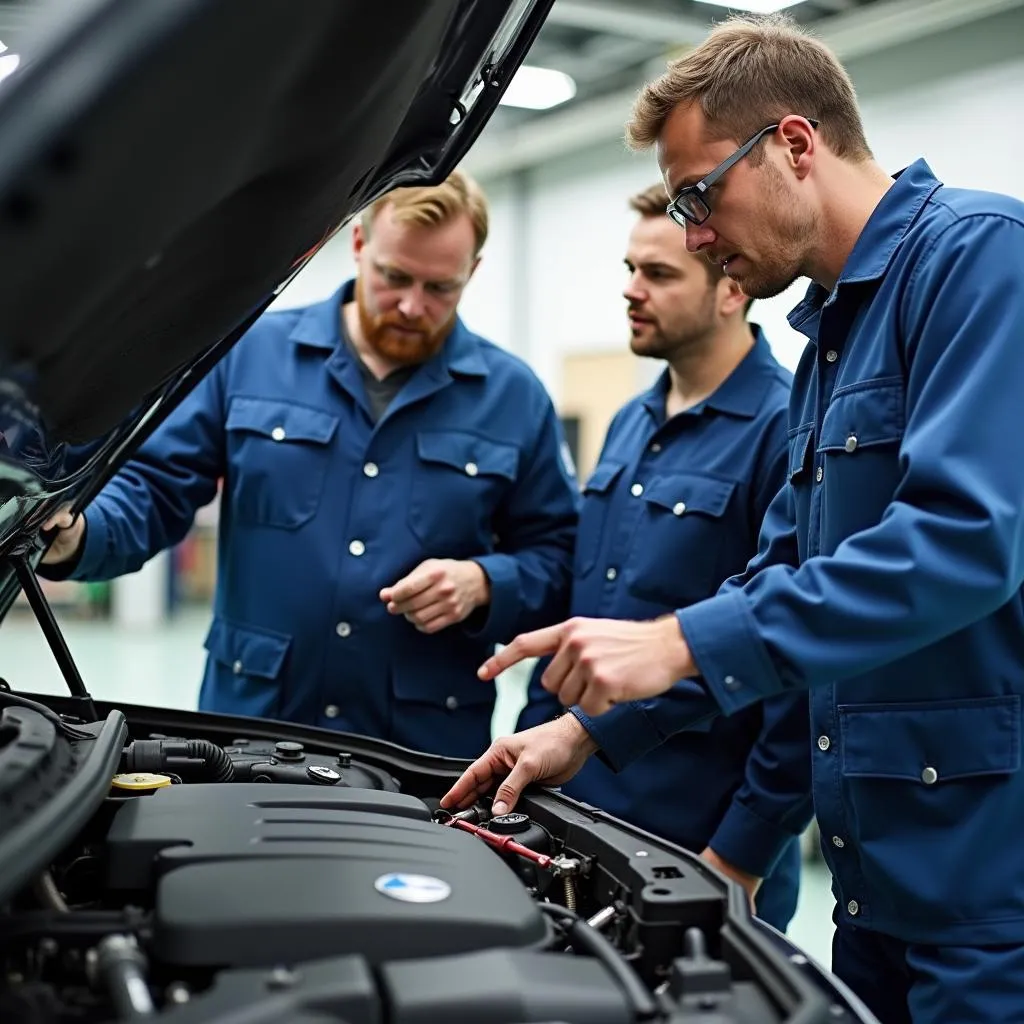 Automonteur volgt training in voertuigelektronica