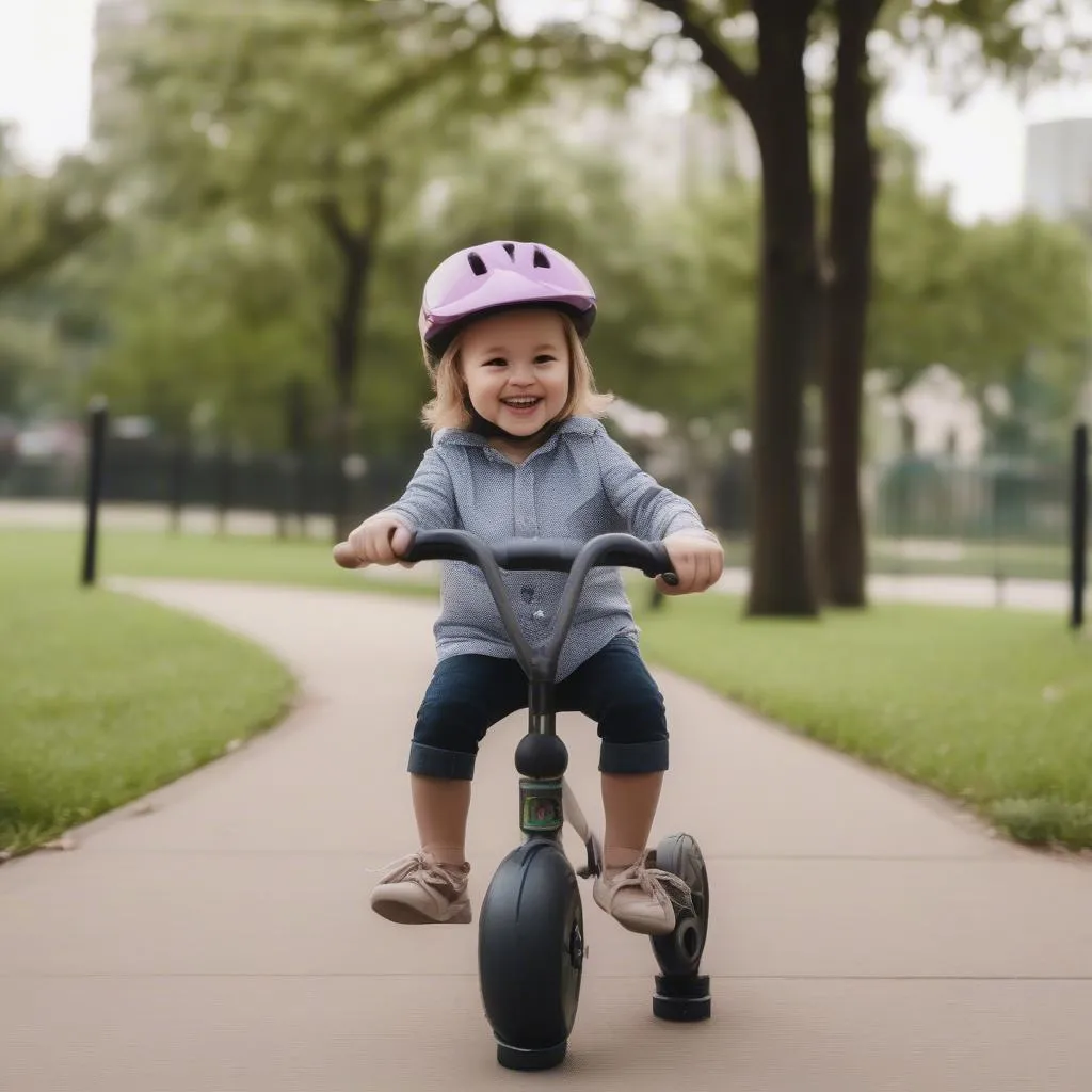 Kleinkind mit Fahrradhelm