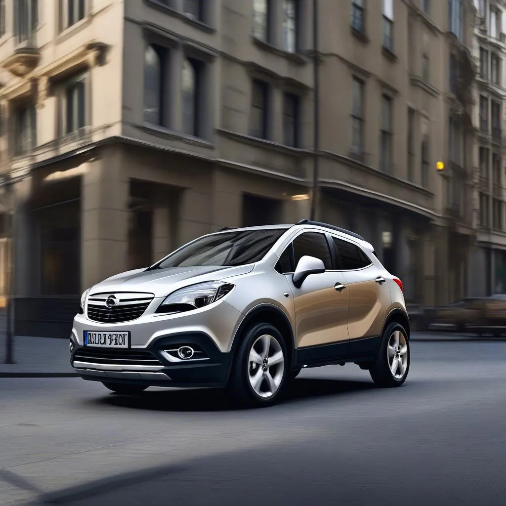 Kompakter Opel Mokka in der Stadt