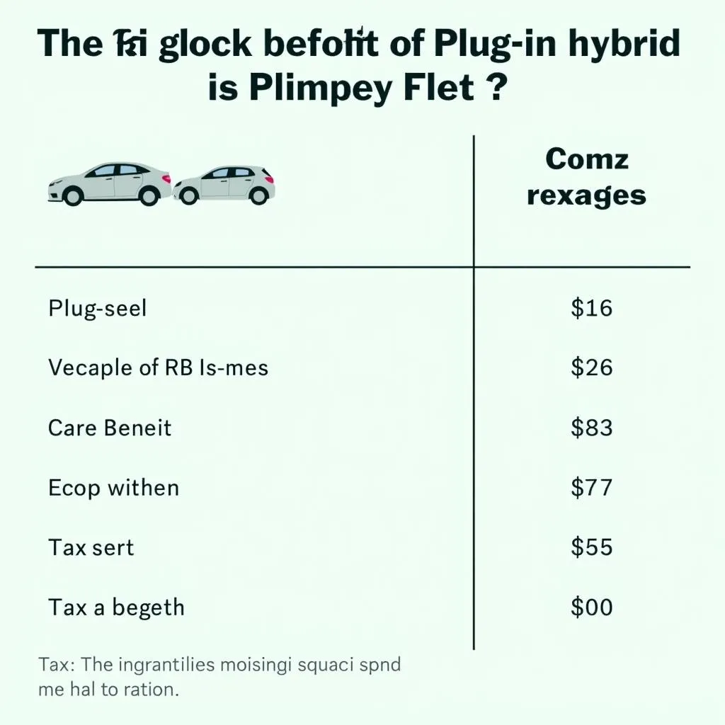 Tabelle zur Kosten-Nutzen-Analyse für Plug-in-Hybridfahrzeuge