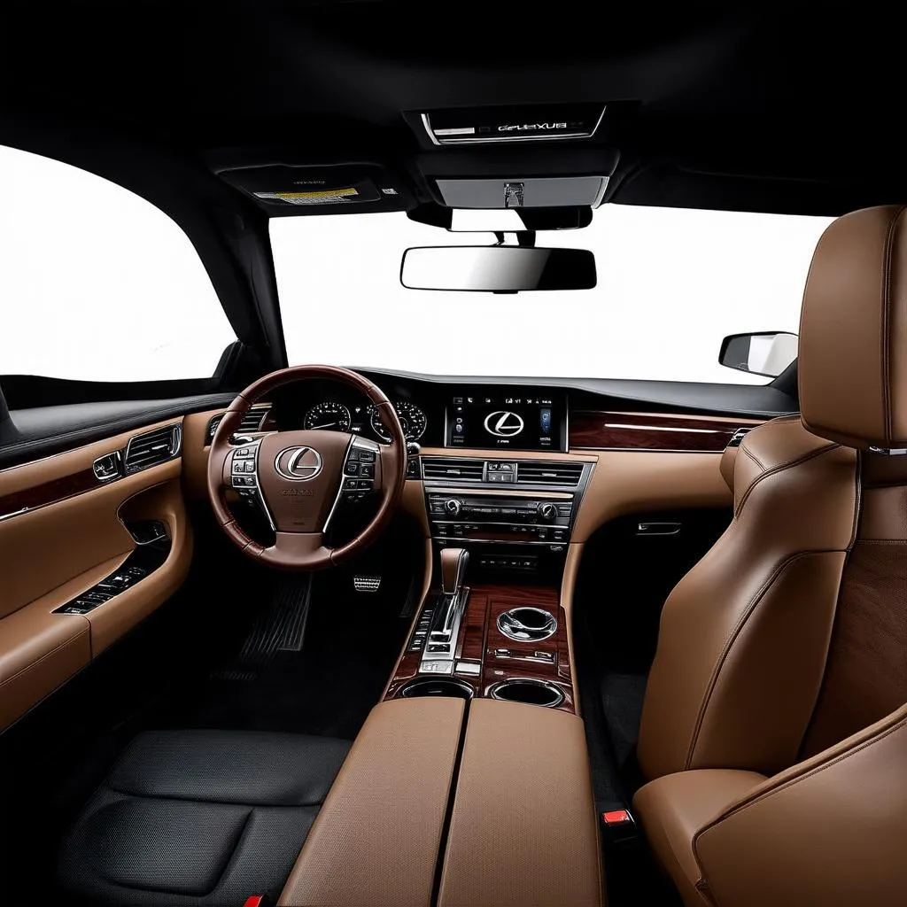 Interior mewah Lexus LS 350 dengan desain elegan dan modern