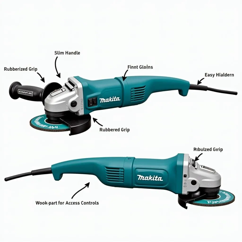 Detaljeret billede af Makita 1002 vinkelsliber